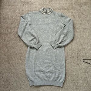 Splash Light Gray Knit Sweater Dress